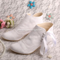 Wedopus White Wedding Boots for Bride